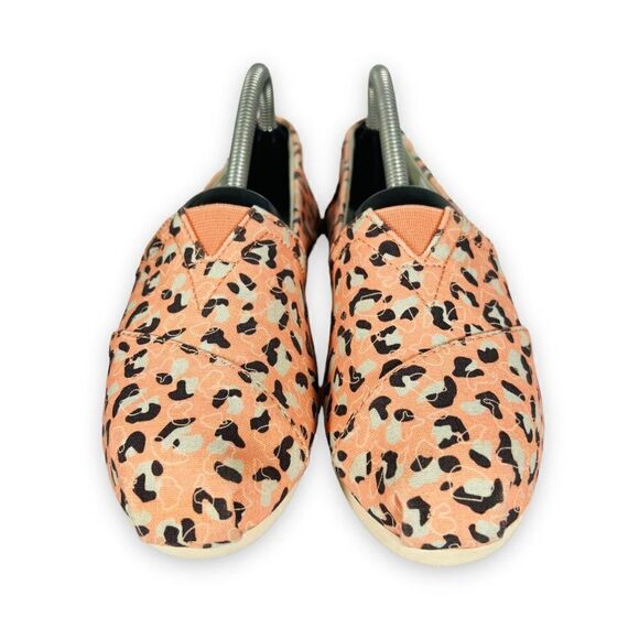 Toms Alpargata Slip-on Loafers Salmon Pebbled Leopard Print Women's 5 - Picture 3 of 11